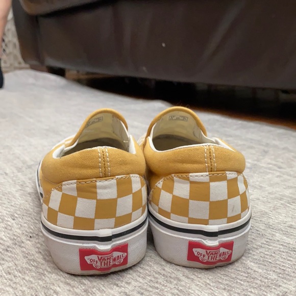 Yellow checkered slip on Vans, Women’s size 7 - Picture 3 of 6